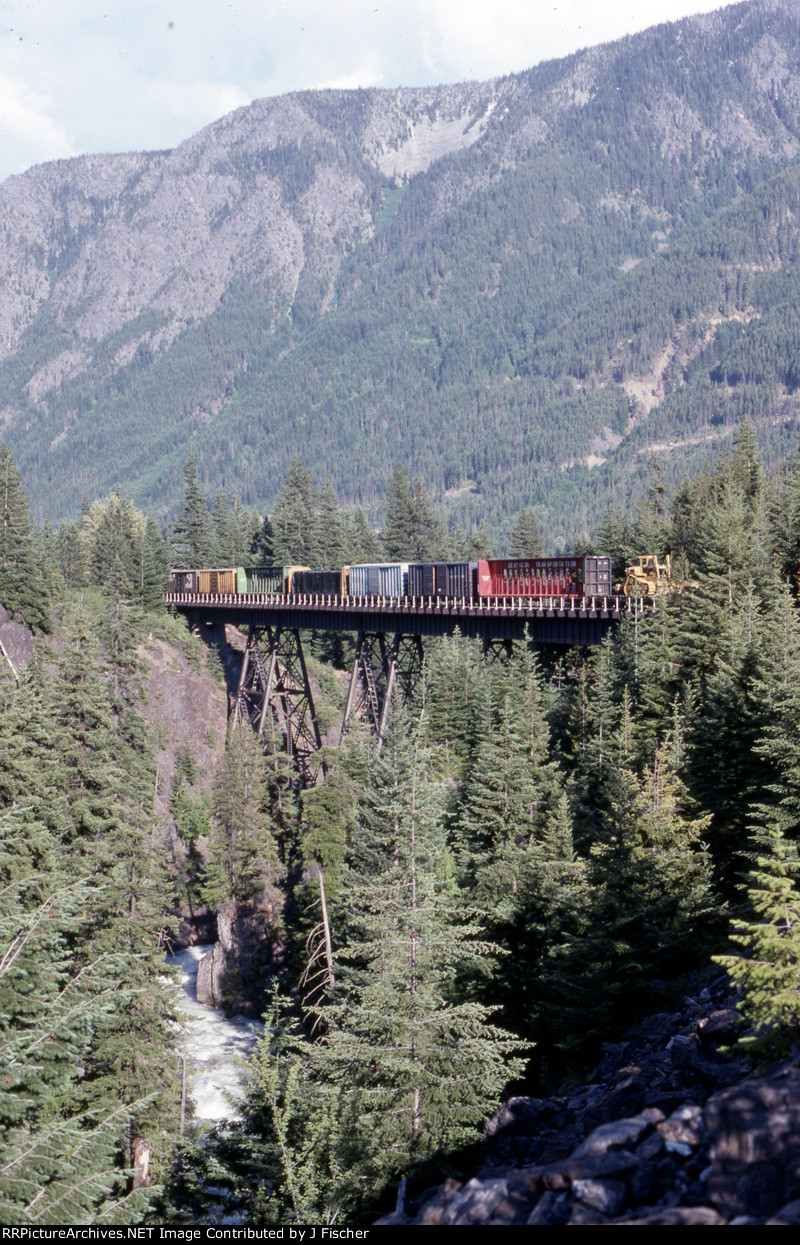 BN freight crossing Nason Creek